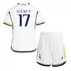 Real Madrid Lucas Vazquez #17 Dětské Domácí dres komplet 2023-24 Krátký Rukáv (+ trenýrky)